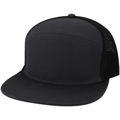 H7FB Hopback 7-Panel Flat Brim Trucker Hat