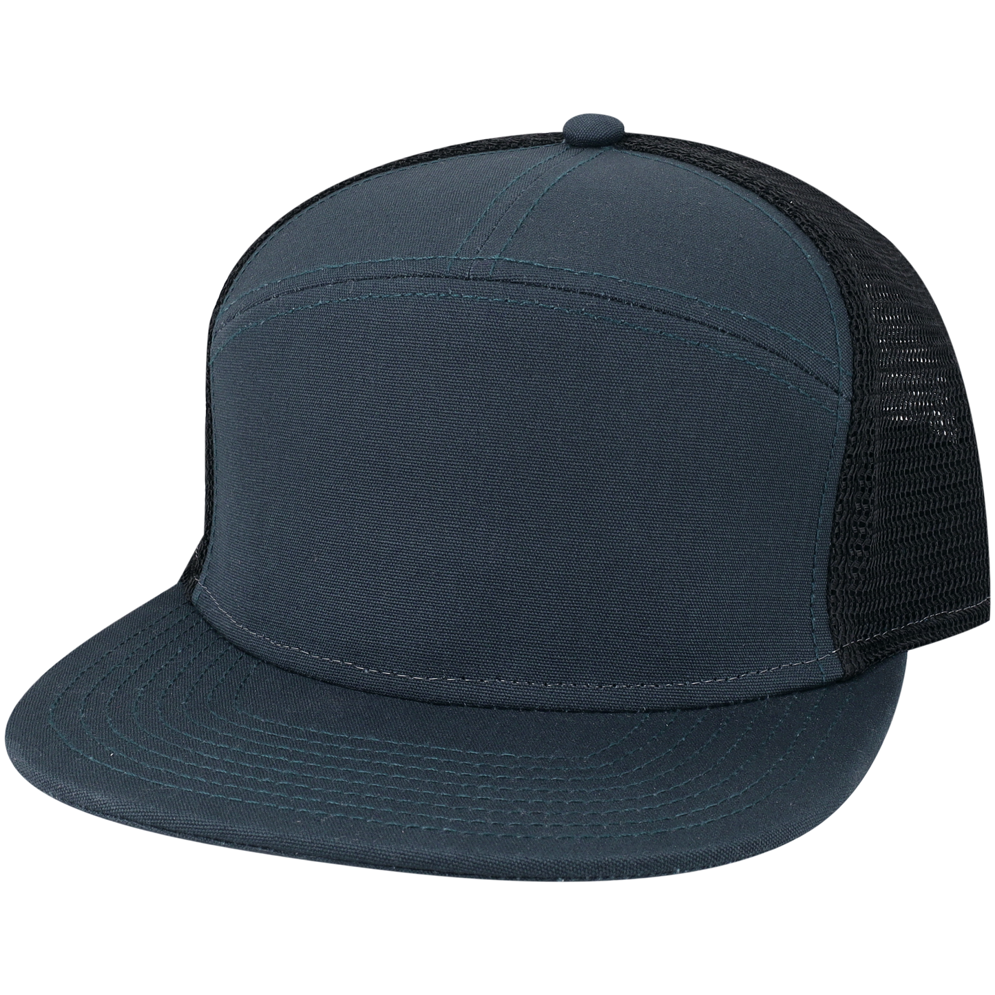 H7FB Hopback 7-Panel Flat Brim Trucker Hat