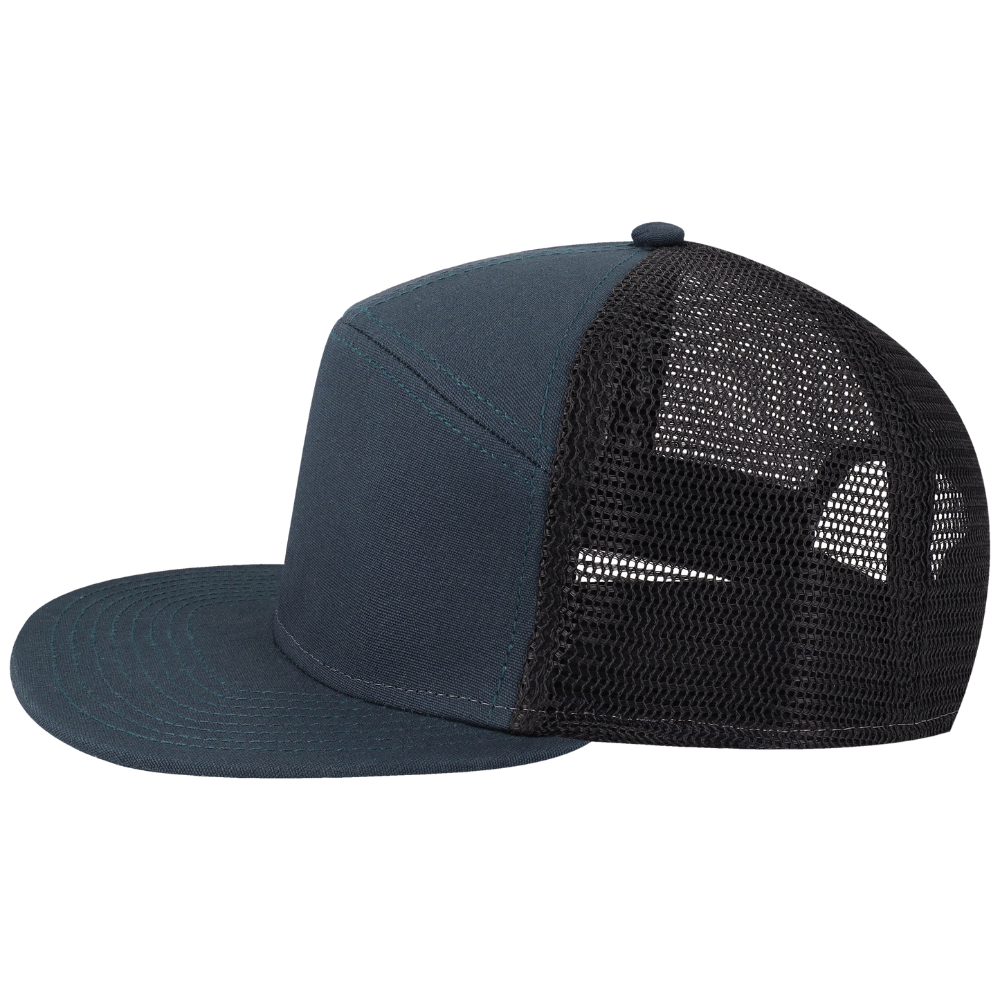 H7FB Hopback 7-Panel Flat Brim Trucker Hat