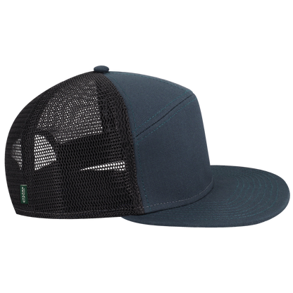 H7FB Hopback 7-Panel Flat Brim Trucker Hat